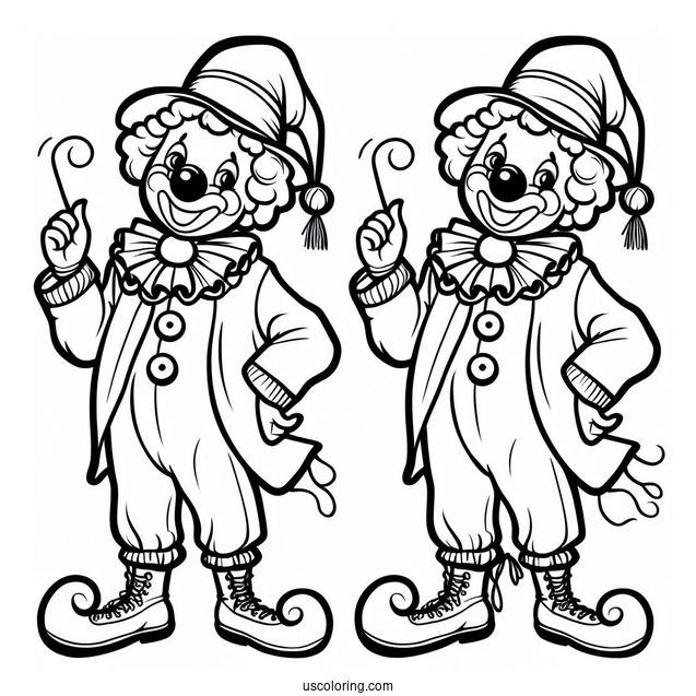 Simple Outline of Halloween Clown