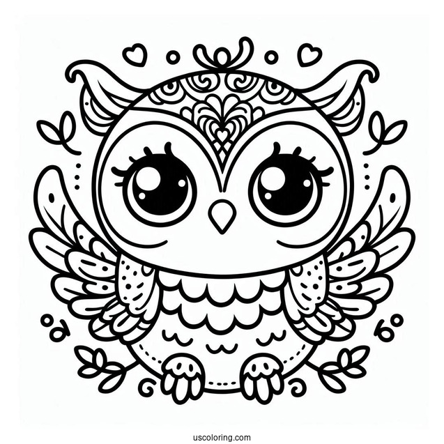 Coloring Sheet Of Baby Owl To Color