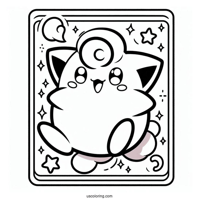 Chansey Scrunch Pokemon Card Coloring Page