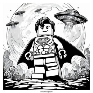 Lego Superman In Front Of Daily Planet