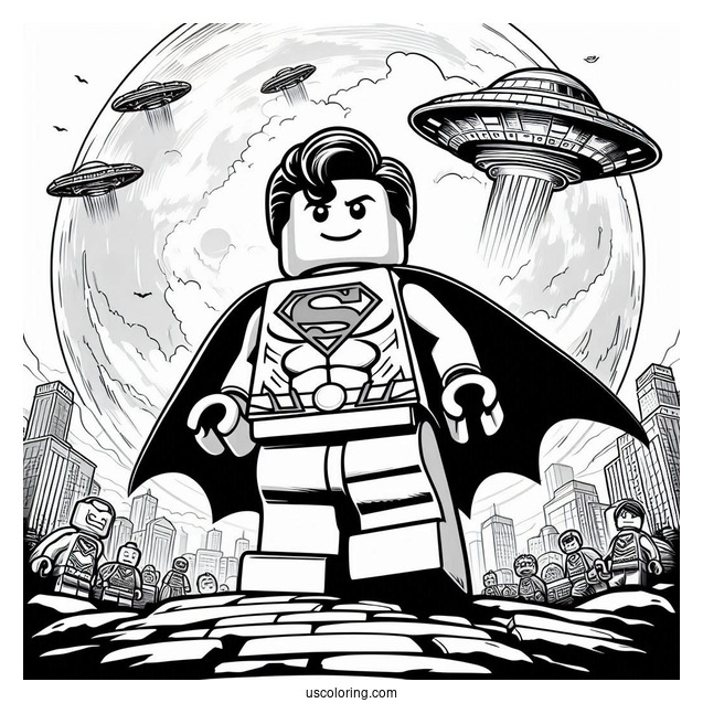 Lego Superman In Front Of Daily Planet
