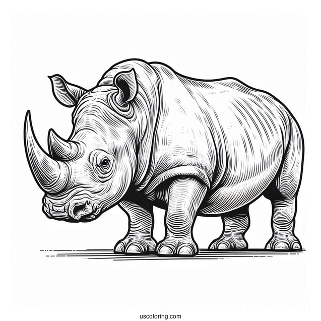 Adult Rhino Coloring Sheet