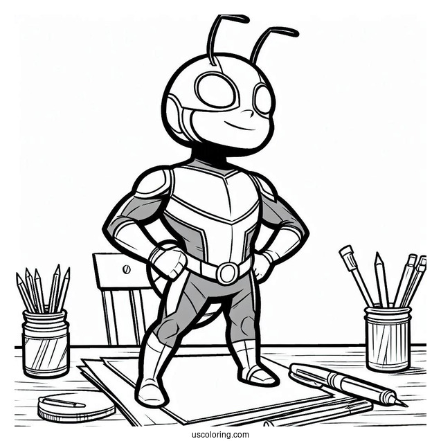Small Ant Man Standing On Desk
