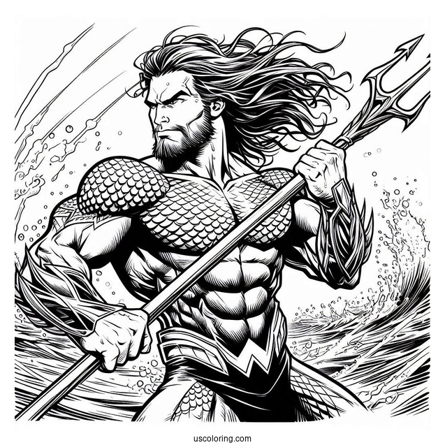 Aquaman Coloring Page Leading The Justice League