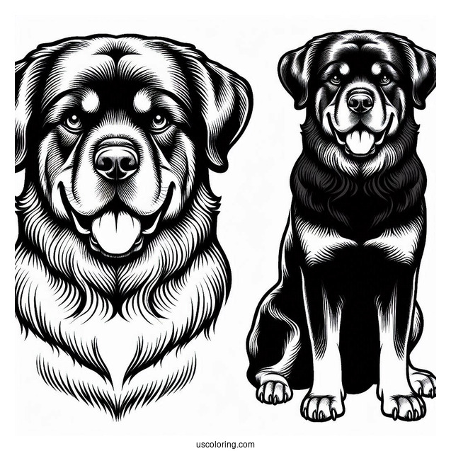 Rottweiler Dog Coloring Page