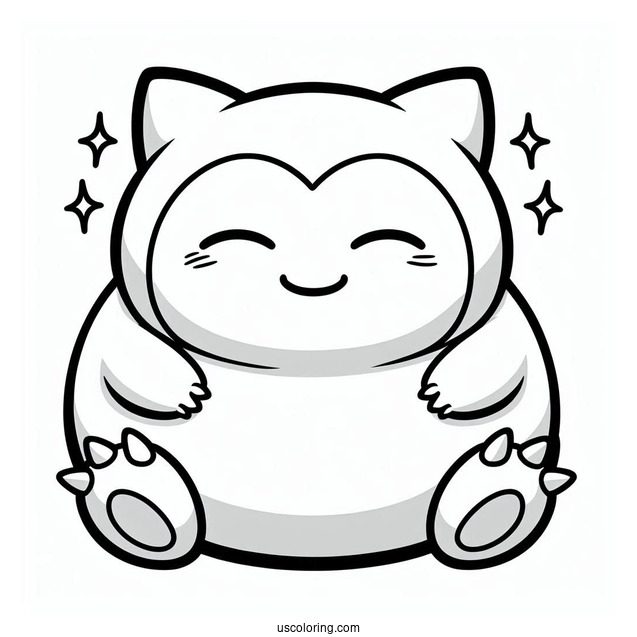 Snorlax Coloring Page Smiling Munchlax For Preschoolers