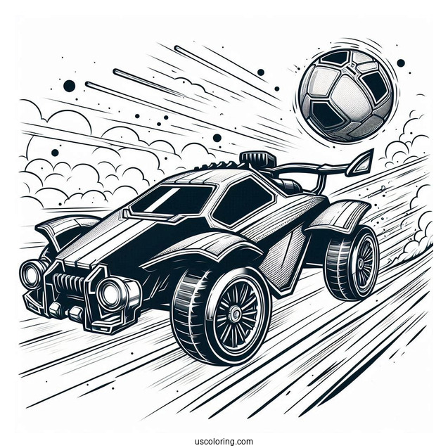 Rocket League Coloring Page Octane Zooming Towards The Ball