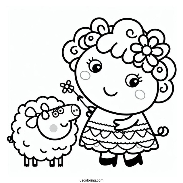 Coloring Page Of Peppa Pig Suzy For Kids