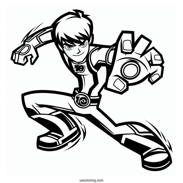 Ben 10 Coloring Page Of Simple Gax Outline