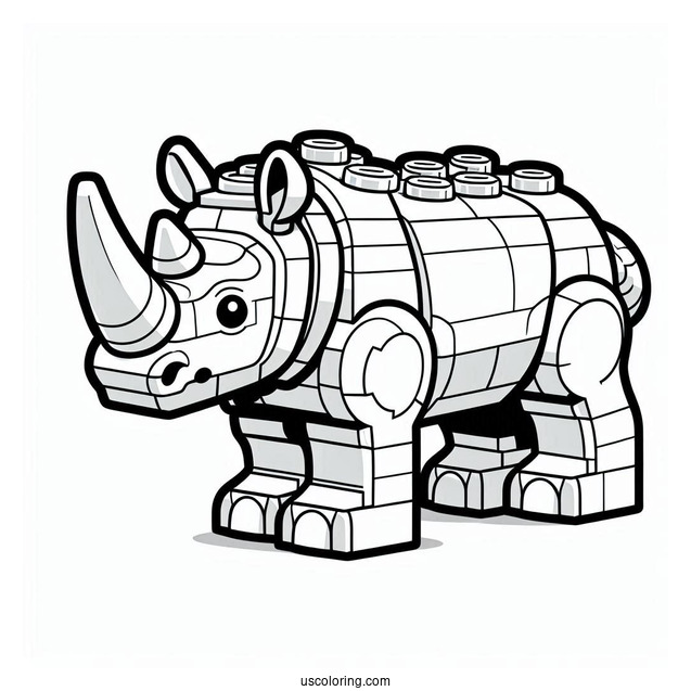 Lego Rhinoceros Coloring Page For Kids