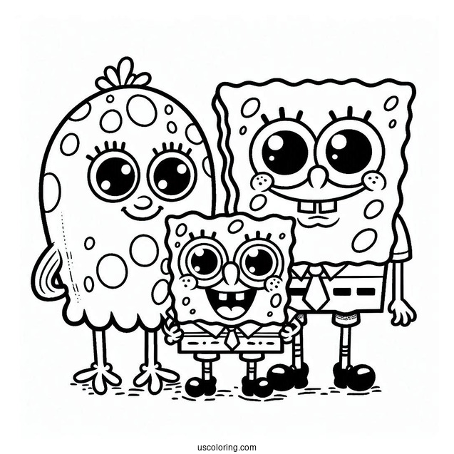 Pufff Family SpongeBob Coloring Page