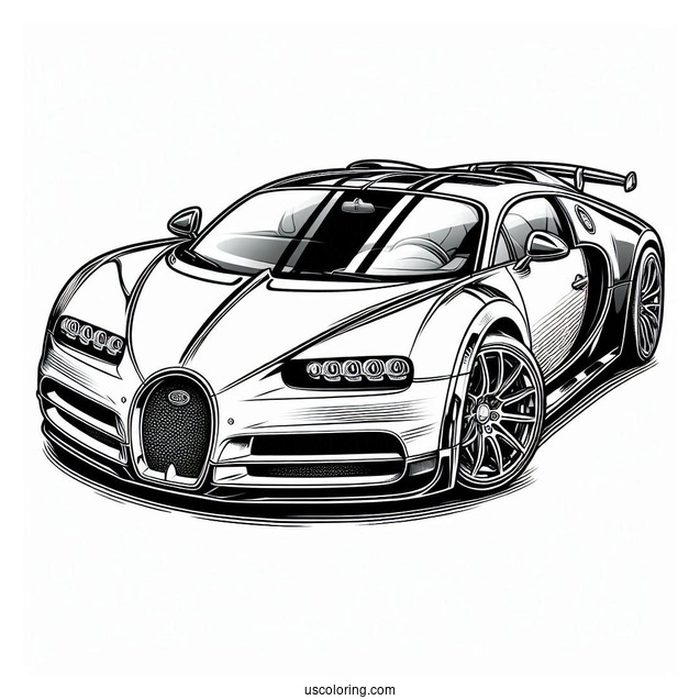 Simple Bugatti Coloring Page Veyron Coloring Page