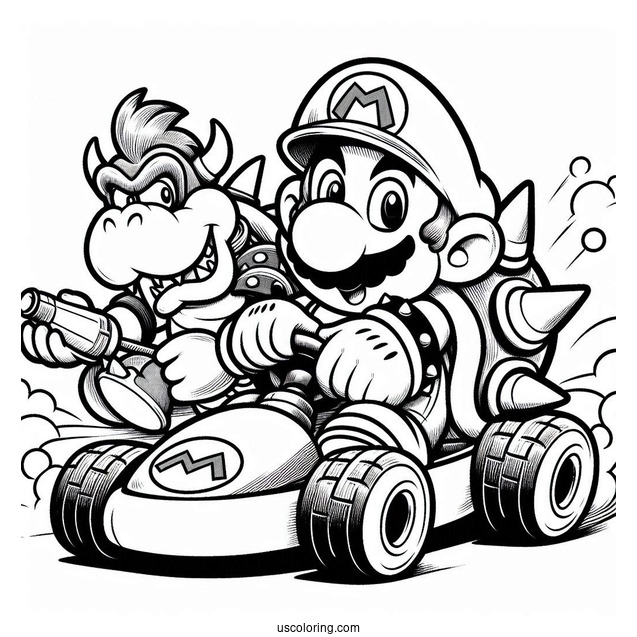 Mario Kart With Bowser And Donkey Kong Racing