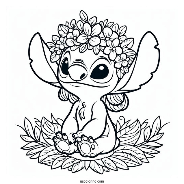 Lilo & Stitch Coloring Page Of Simple Nani Pelekai For Kids