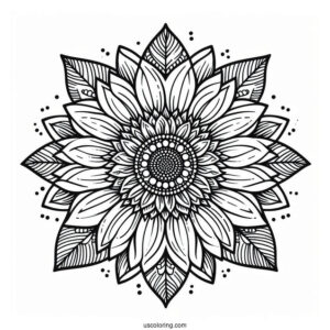 Flower Coloring Pages Ofv Detailed Sunflower Mandala