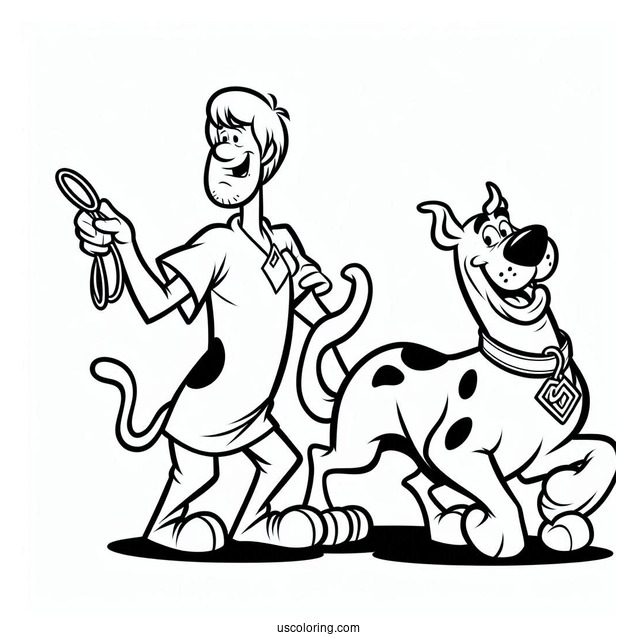 Scooby-Doo And Shaggy To Color
