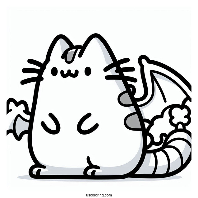 Pusheen Charizard Pokemon Coloring Sheet