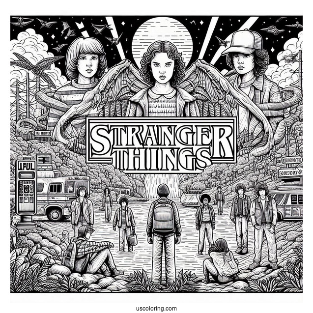 Stranger Things Movie Poster Coloring Poster