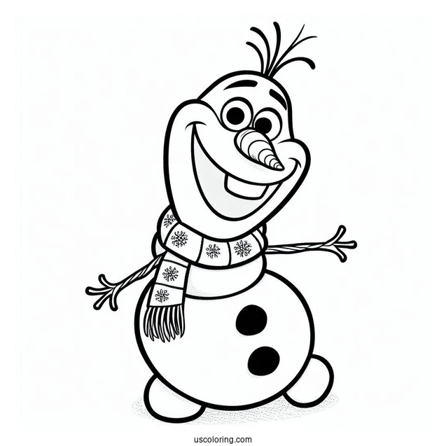 Cheerful Olaf Coloring Sheet