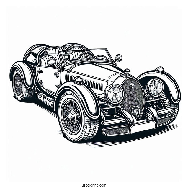 Easy Bugatti Coloring Page Centodieci Outline For Kids