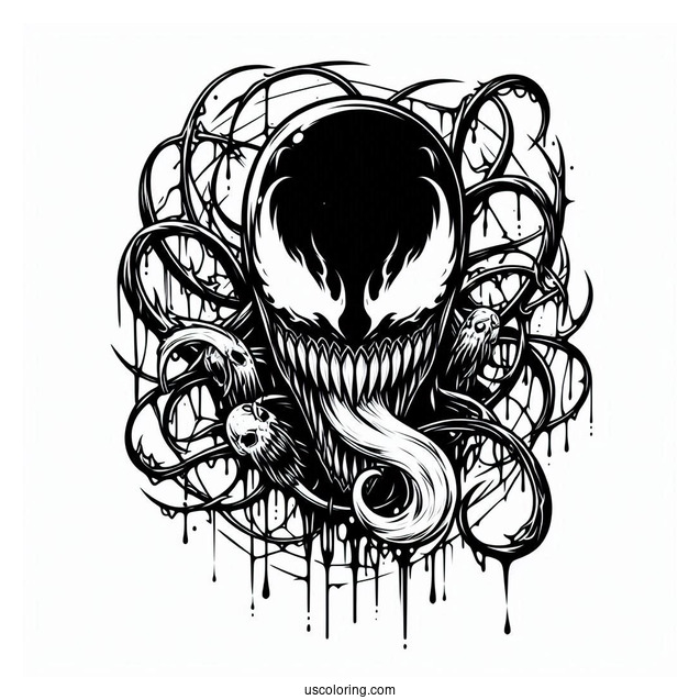Venom Piercing Carnage Coloring Page
