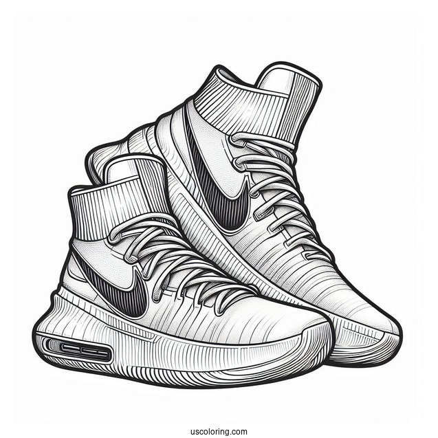 Pair Of Nike Coloring Page KB 7