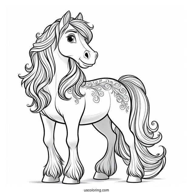 Coloring Sheet Of Maximus The Horse From Tangled