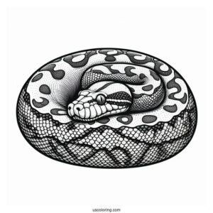 Detailed Curled Uo African Rock Python