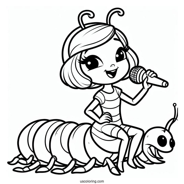 Sing Coloring Page Of Miss Crawly Sing Outline