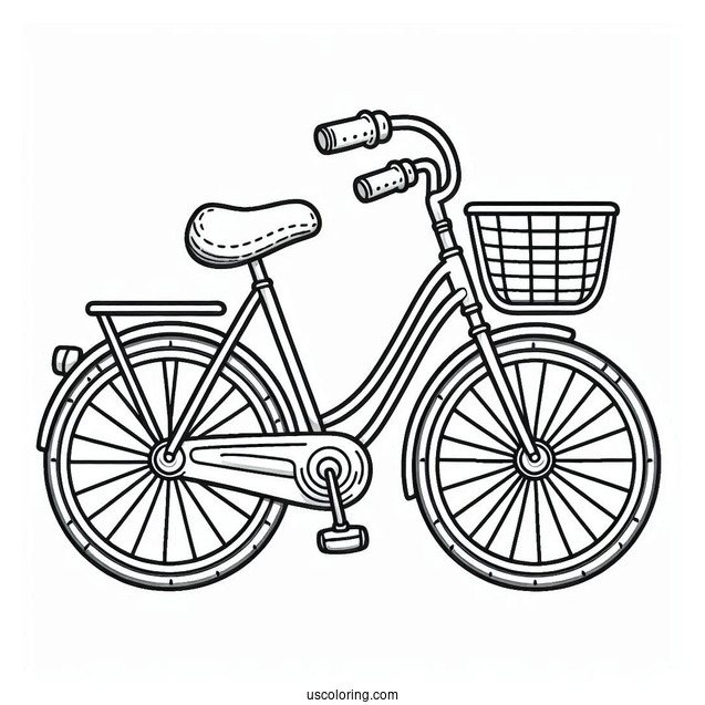 Cartoon Bicycle Coloring Page Outline For Preschoolers