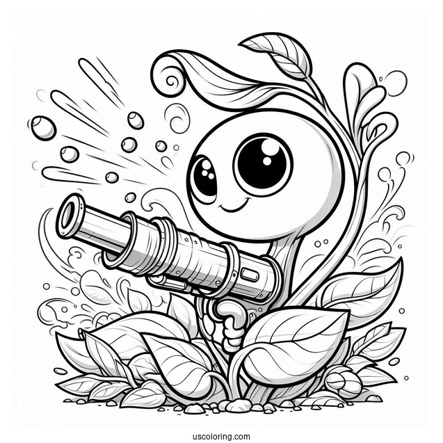 Coloring Page Of Peashooter