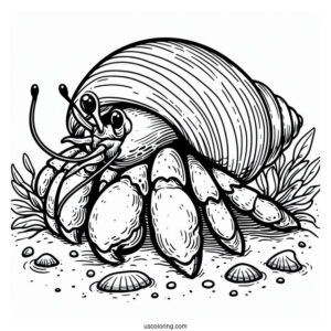 Simple Hermit Crab Coloring Page