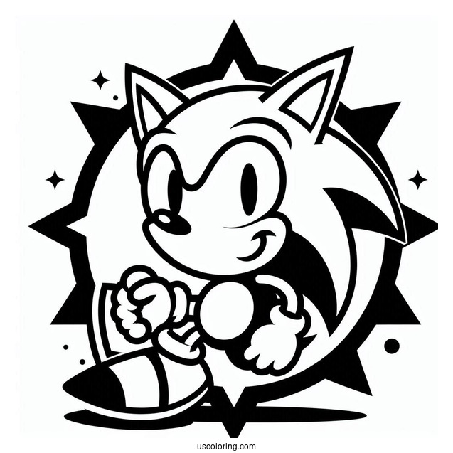 Logo Sonic Exe Coloring Page