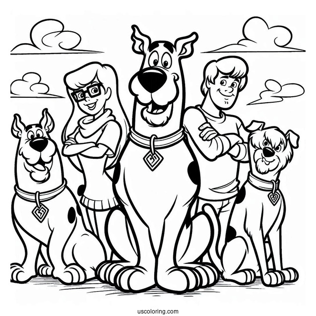 Scooby-Doo Dog With Friends Coloring Sheet