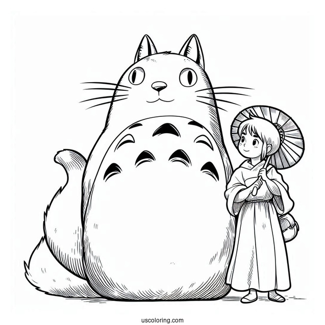 Studio Ghibli Coloring Page of The Cat Returns Haru And The Baron