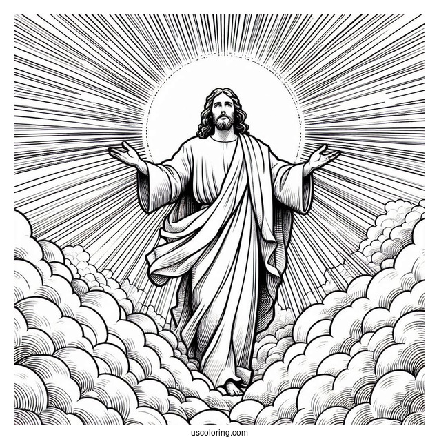 Christ In The Heavens Coloring Page