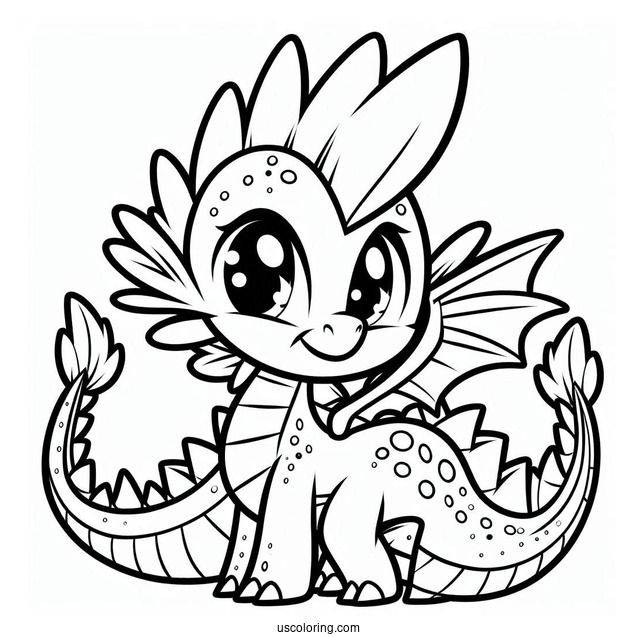 Coloring Sheet of Spike the Dragon for Preschoolers