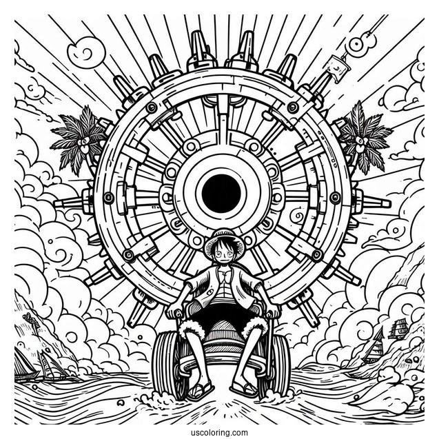 Luffy Coloring Page Boundman Gear In The Sky