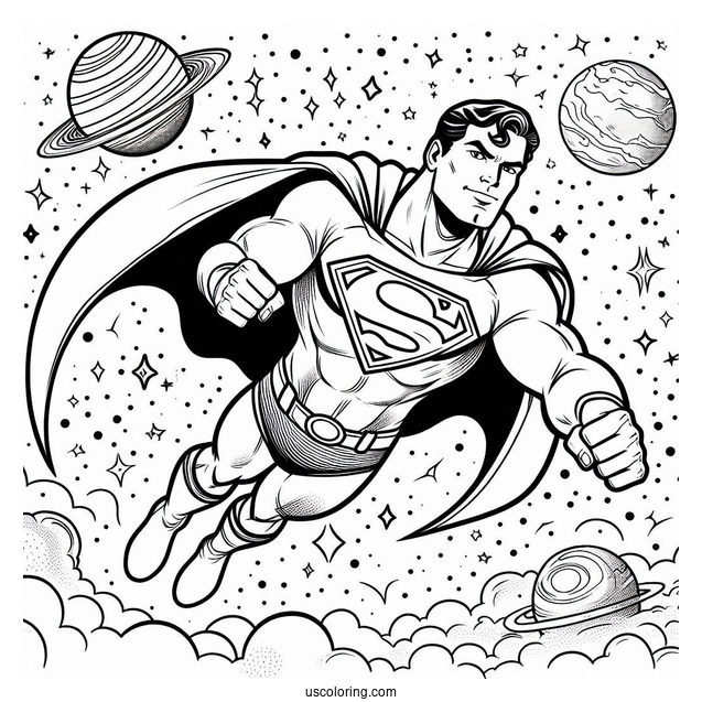 Superman Flying In Outer Space