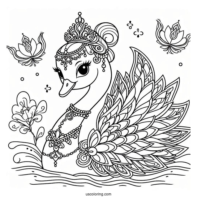 Swan Princess Coloring Page Of Odette