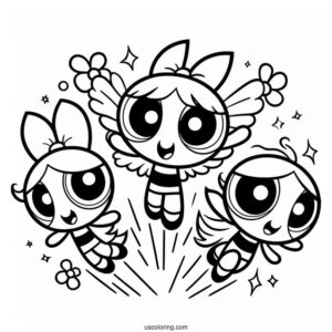 Powerpuff Girls Flying Into The Sky