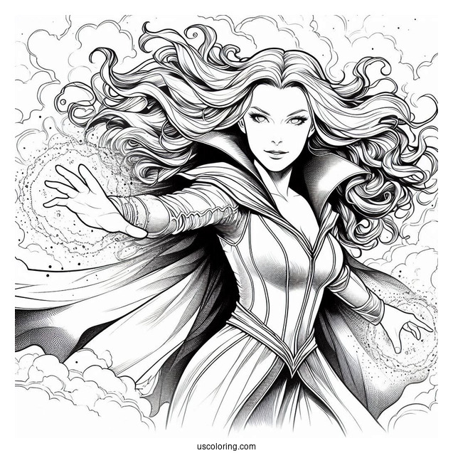 Scarlet Witch Floating In The Air