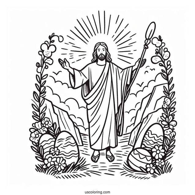 Jesus He Is Risen Coloring For Preschoolers