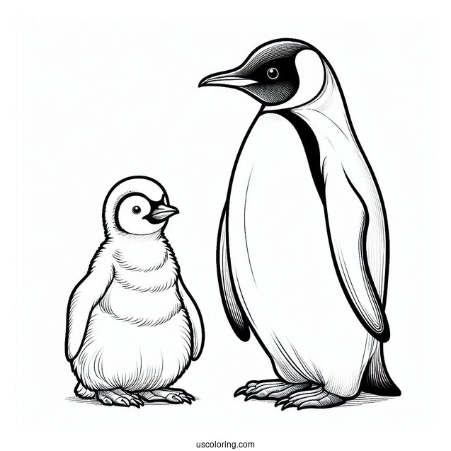 King Penguin Coloring Sheet For Kids