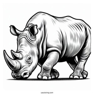 Adult Rhino Coloring Sheet