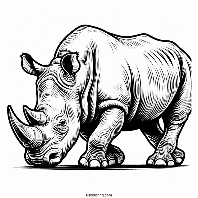 Adult Rhino Coloring Sheet