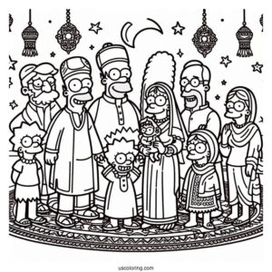 The Simpsons Family Coloring Page