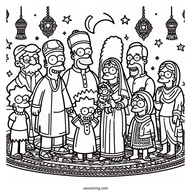 The Simpsons Family Coloring Page