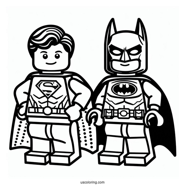 Lego Superman And Batman Coloring For Kids