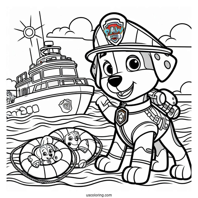Paw Patrol Sea Rescue Coloring Page